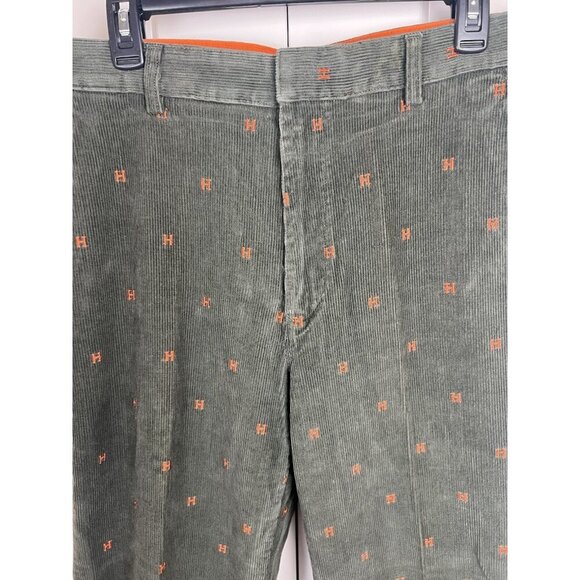 Tommy Hilfiger Pants Mens 34x32 Green Corduroy Embroidered "TH" Logo Preppy - Picture 5 of 8